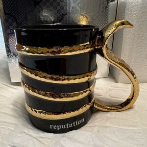 Taylor Swift Black and Gold Reputation Snake Ceramic Mug-NEW IN BOX
